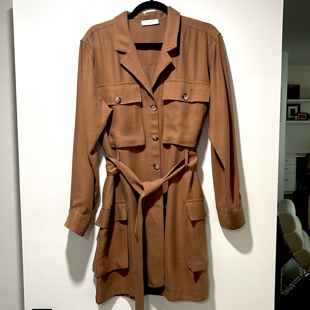 ✨ANINE BING✨Kaiden Belted Utility Dress in Camel Brown